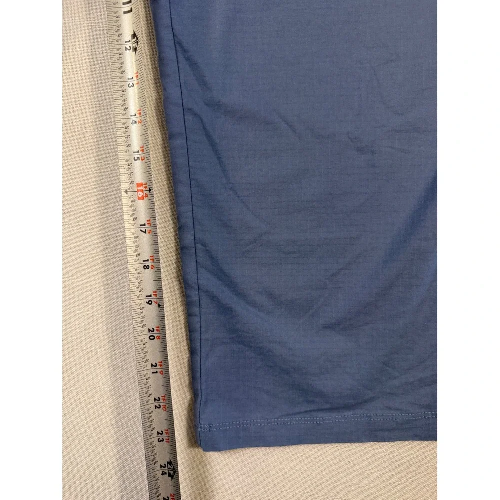 Title Nine Clamber Pants Womens Large Blue Wide Leg Crop Drawstring Outdoor
